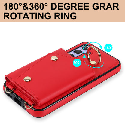 Phone Case for Samsung Galaxy A14 5G PU Leather Coated TPU Cover with Zipper Wallet Kickstand