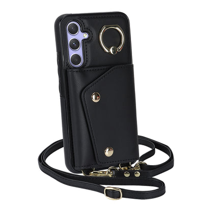 Phone Case for Samsung Galaxy A14 5G PU Leather Coated TPU Cover with Zipper Wallet Kickstand