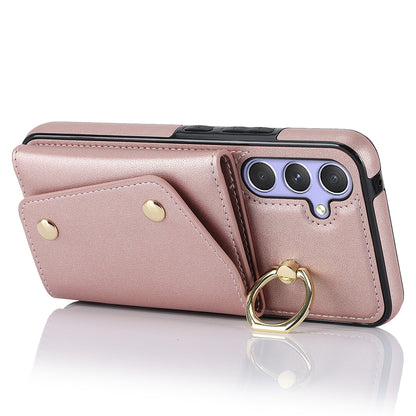 Phone Case for Samsung Galaxy A14 5G PU Leather Coated TPU Cover with Zipper Wallet Kickstand