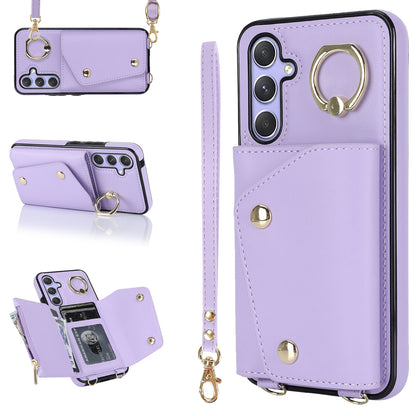 Phone Case for Samsung Galaxy A14 5G PU Leather Coated TPU Cover with Zipper Wallet Kickstand