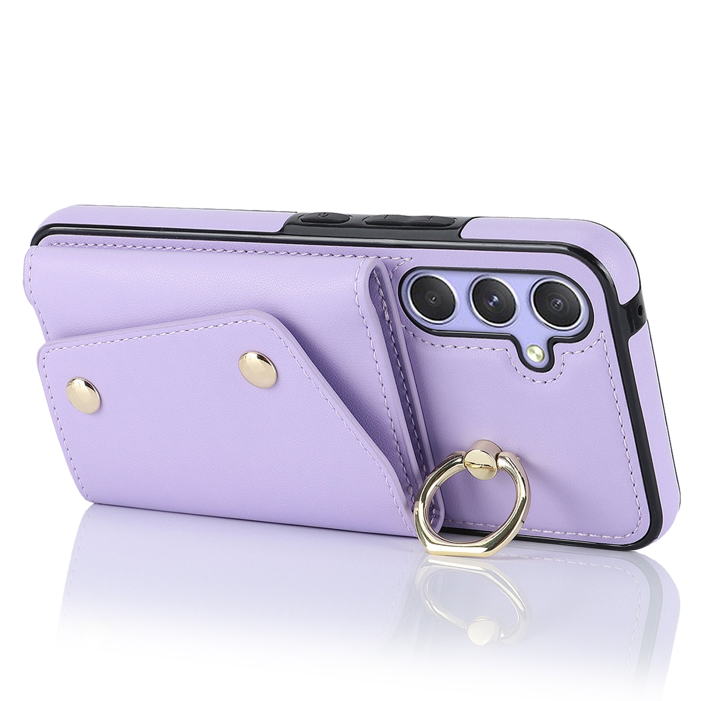 Phone Case for Samsung Galaxy A14 5G PU Leather Coated TPU Cover with Zipper Wallet Kickstand
