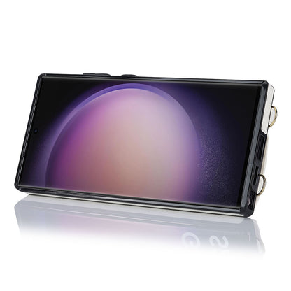 For Samsung Galaxy S23 Ultra Ring Kickstand Zipper Wallet Case PU Leather + TPU Phone Cover