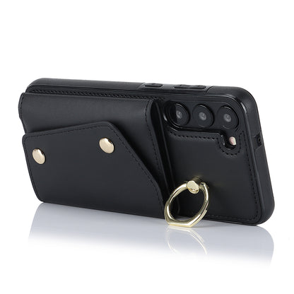 Crossbody Phone Case for Samsung Galaxy S23+ Kickstand Zipper Wallet PU Leather Coated TPU Cover