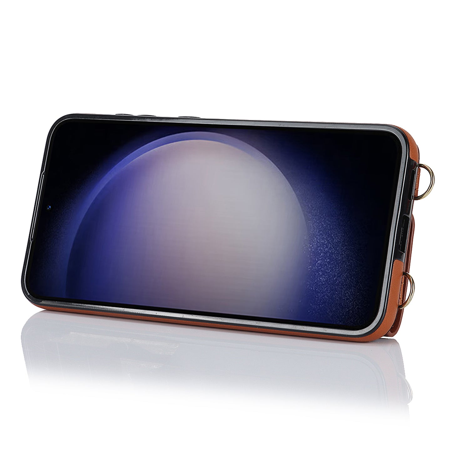 Crossbody Phone Case for Samsung Galaxy S23+ Kickstand Zipper Wallet PU Leather Coated TPU Cover