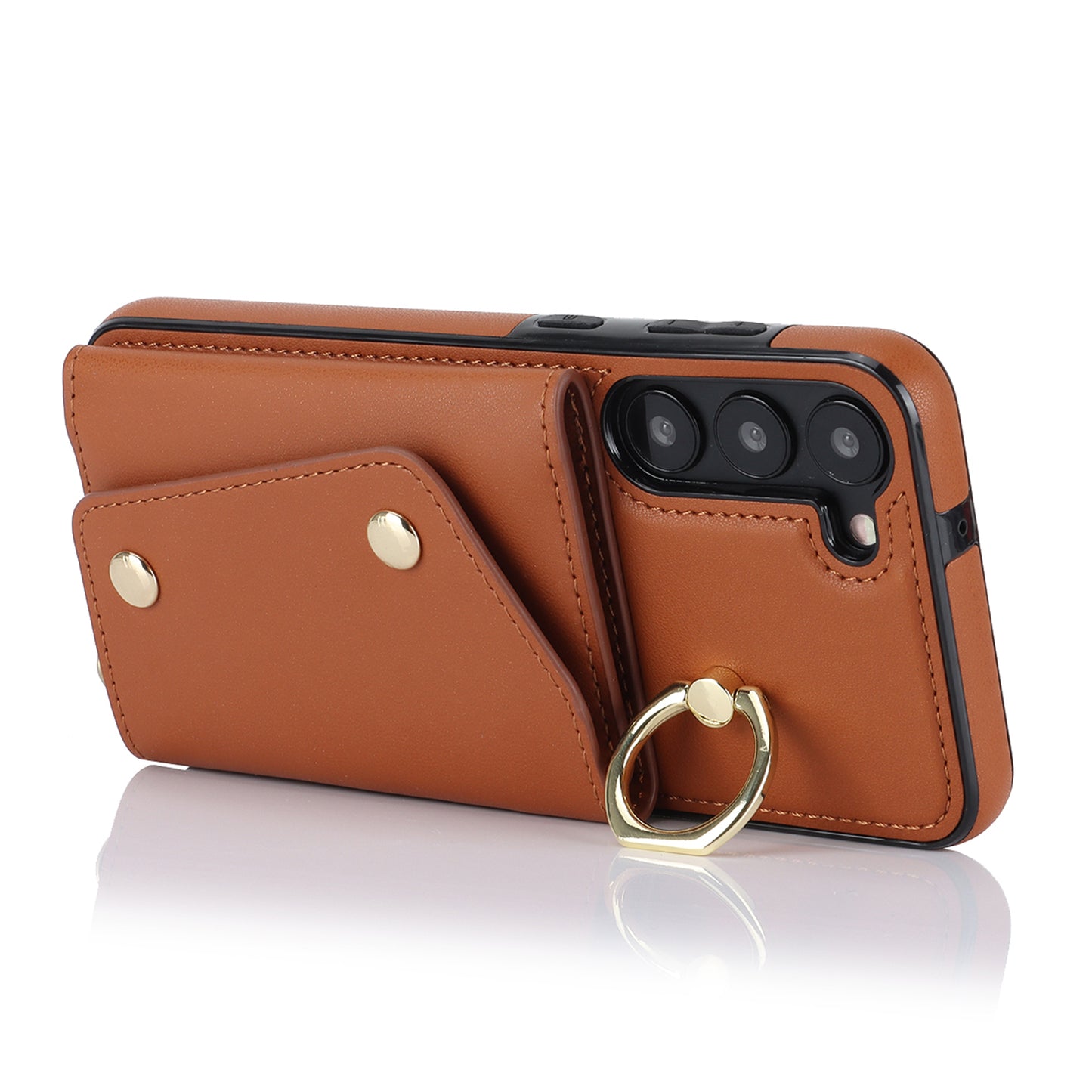 Crossbody Phone Case for Samsung Galaxy S23+ Kickstand Zipper Wallet PU Leather Coated TPU Cover