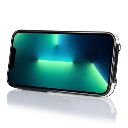 For iPhone 13 Pro Max Zipper Wallet Case Ring Kickstand PU Leather + TPU Phone Cover