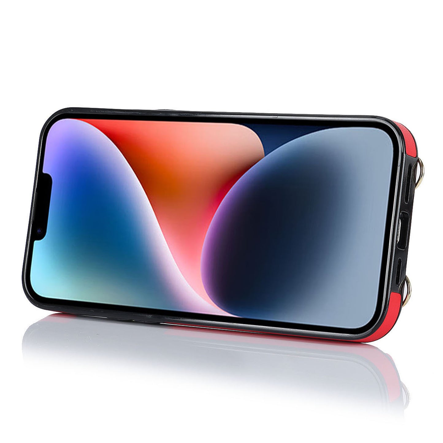 Zipper Wallet Leather Coated TPU Phone Case for iPhone 14 Ring Holder Kickstand Phone Cover