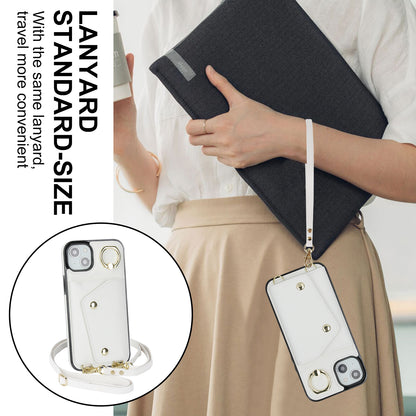 Zipper Wallet Leather Coated TPU Phone Case for iPhone 14 Ring Holder Kickstand Phone Cover