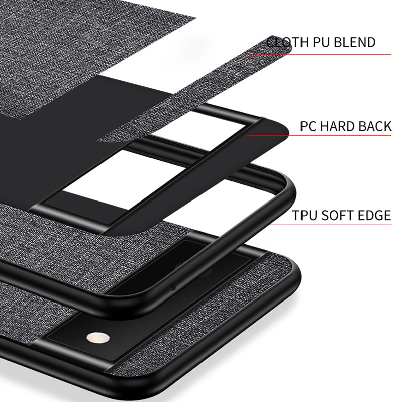 For Google Pixel 8 Cloth Texture PC+TPU Phone Cover Anti-fall Cell Phone Case
