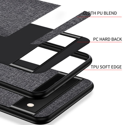 For Google Pixel 8 Cloth Texture PC+TPU Phone Cover Anti-fall Cell Phone Case