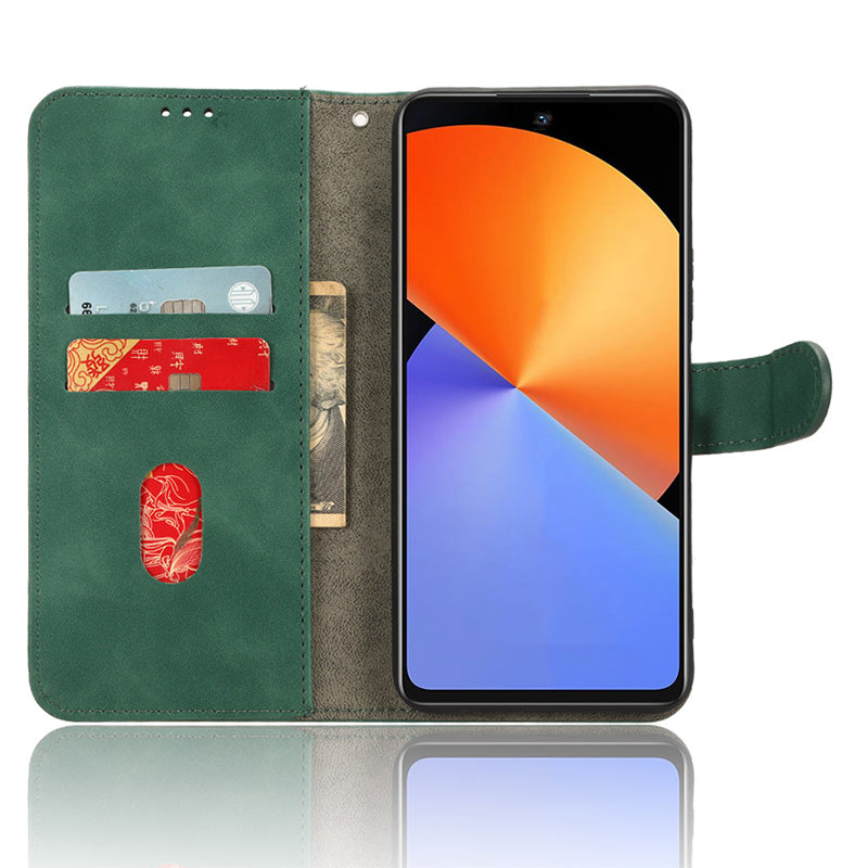 Skin-touch Leather Case for Infinix Note 30 5G , Stand Wallet Protective Phone Cover