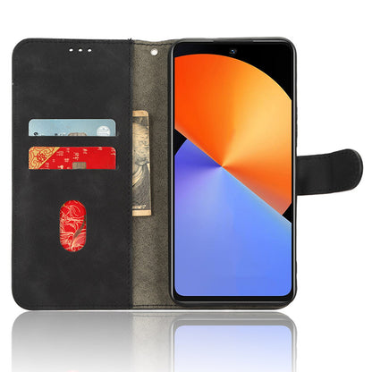 Skin-touch Leather Case for Infinix Note 30 5G , Stand Wallet Protective Phone Cover