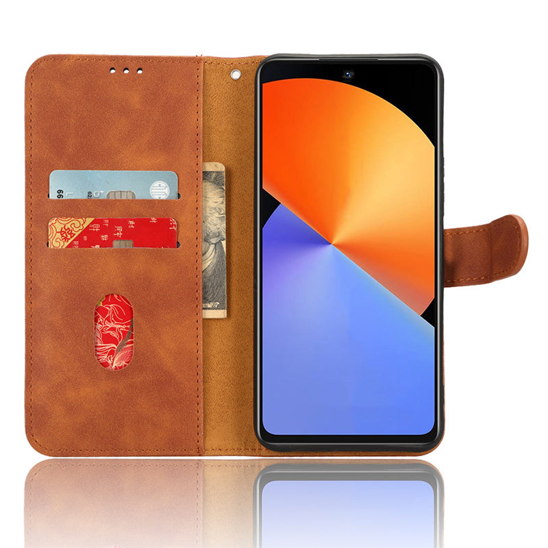 Skin-touch Leather Case for Infinix Note 30 5G , Stand Wallet Protective Phone Cover