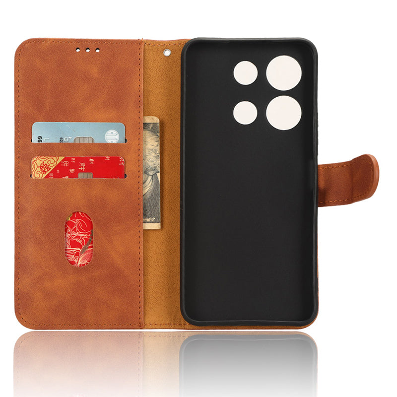 Skin-touch Leather Case for Infinix Note 30 5G , Stand Wallet Protective Phone Cover