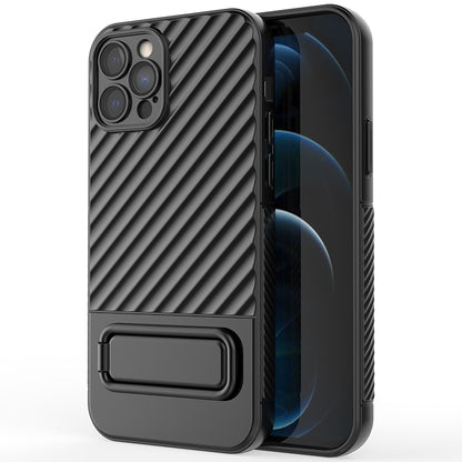 Anti-Scratch Phone Cover for iPhone 12 Pro , Kickstand Design Shockproof TPU Phone Case