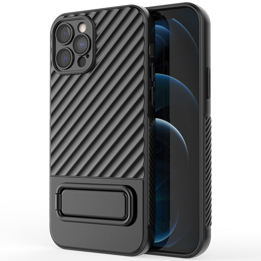 Anti-Scratch Phone Cover for iPhone 12 Pro , Kickstand Design Shockproof TPU Phone Case