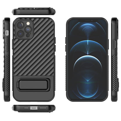 Anti-Scratch Phone Cover for iPhone 12 Pro , Kickstand Design Shockproof TPU Phone Case