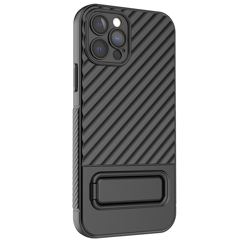 Anti-Scratch Phone Cover for iPhone 12 Pro , Kickstand Design Shockproof TPU Phone Case