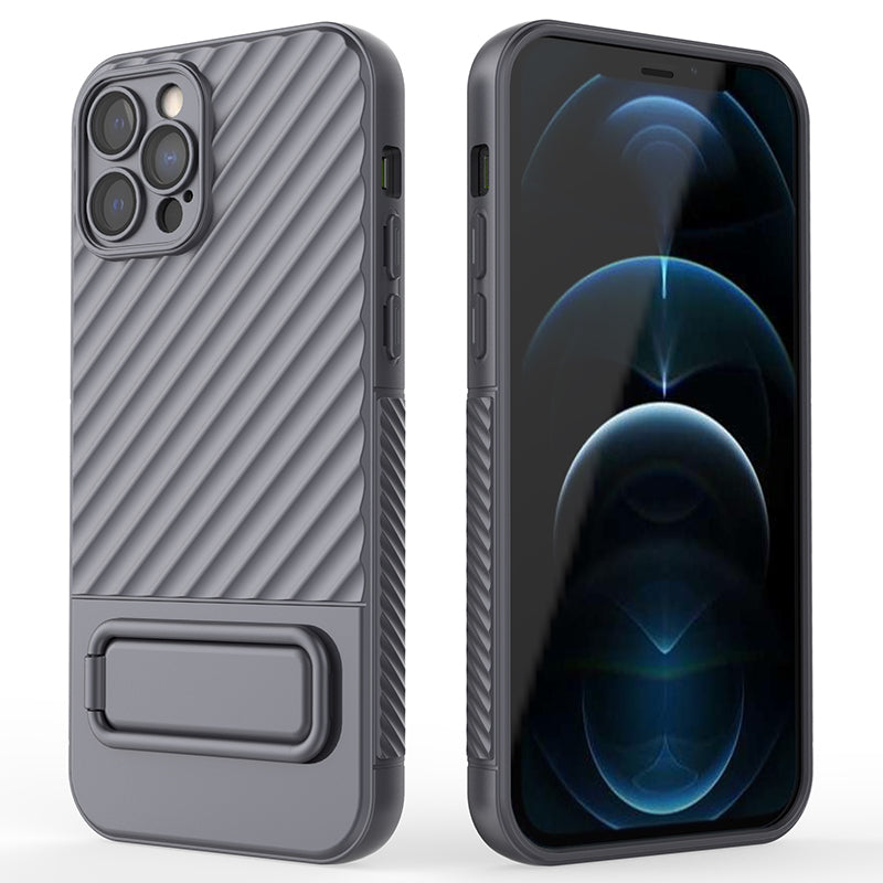 Anti-Scratch Phone Cover for iPhone 12 Pro , Kickstand Design Shockproof TPU Phone Case