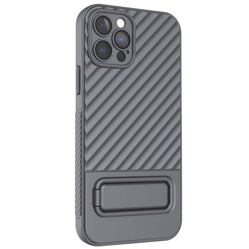 Anti-Scratch Phone Cover for iPhone 12 Pro , Kickstand Design Shockproof TPU Phone Case