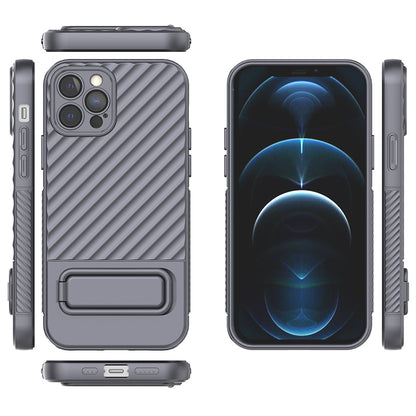 Anti-Scratch Phone Cover for iPhone 12 Pro , Kickstand Design Shockproof TPU Phone Case