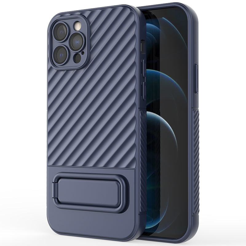 Anti-Scratch Phone Cover for iPhone 12 Pro , Kickstand Design Shockproof TPU Phone Case