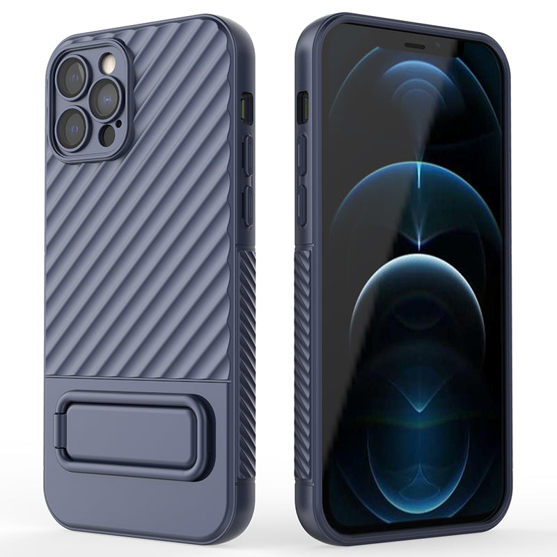 Anti-Scratch Phone Cover for iPhone 12 Pro , Kickstand Design Shockproof TPU Phone Case