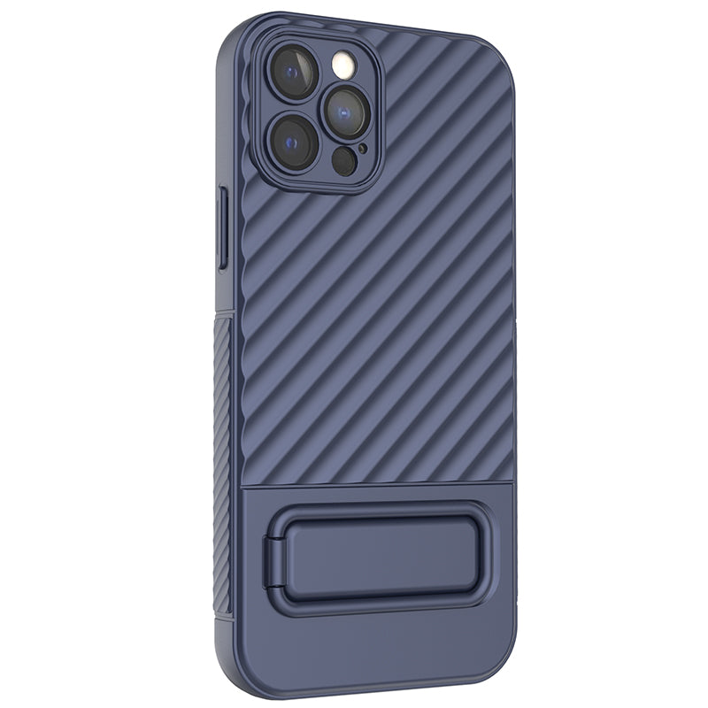 Anti-Scratch Phone Cover for iPhone 12 Pro , Kickstand Design Shockproof TPU Phone Case