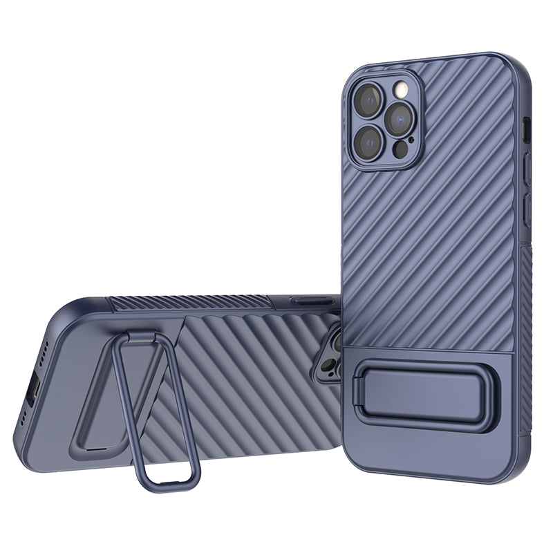 Anti-Scratch Phone Cover for iPhone 12 Pro , Kickstand Design Shockproof TPU Phone Case