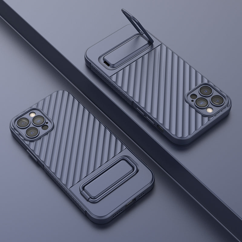 Anti-Scratch Phone Cover for iPhone 12 Pro , Kickstand Design Shockproof TPU Phone Case