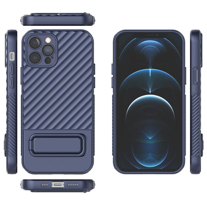 Anti-Scratch Phone Cover for iPhone 12 Pro , Kickstand Design Shockproof TPU Phone Case