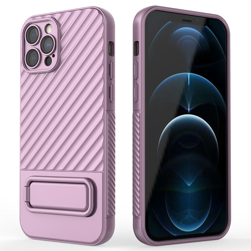 Anti-Scratch Phone Cover for iPhone 12 Pro , Kickstand Design Shockproof TPU Phone Case