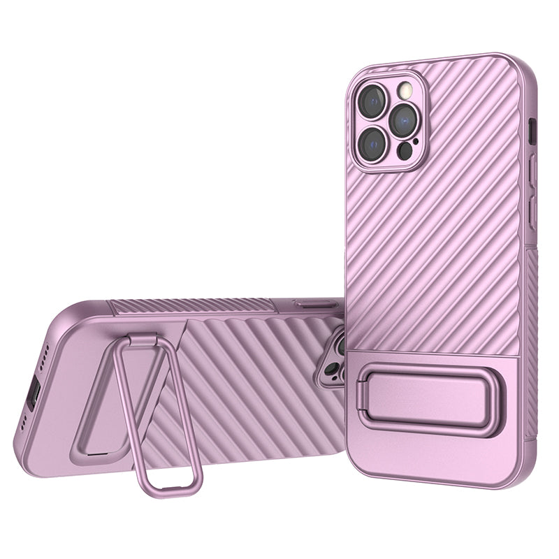 Anti-Scratch Phone Cover for iPhone 12 Pro , Kickstand Design Shockproof TPU Phone Case