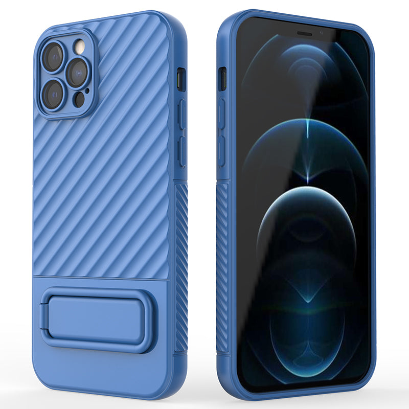 Anti-Scratch Phone Cover for iPhone 12 Pro , Kickstand Design Shockproof TPU Phone Case