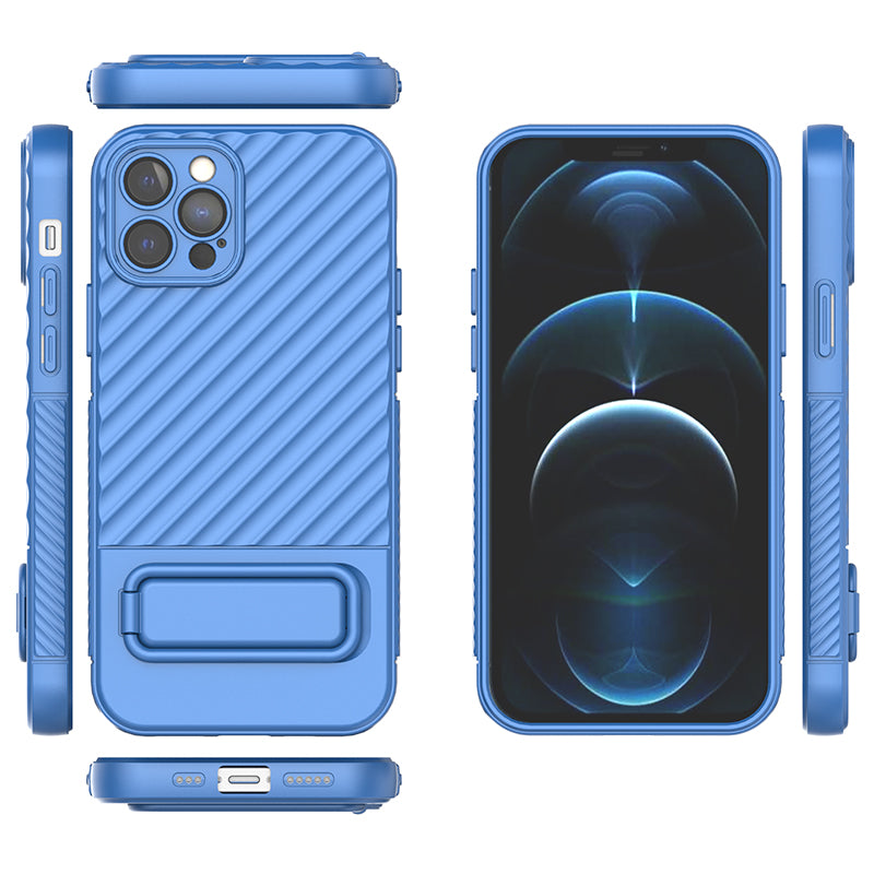 Anti-Scratch Phone Cover for iPhone 12 Pro , Kickstand Design Shockproof TPU Phone Case