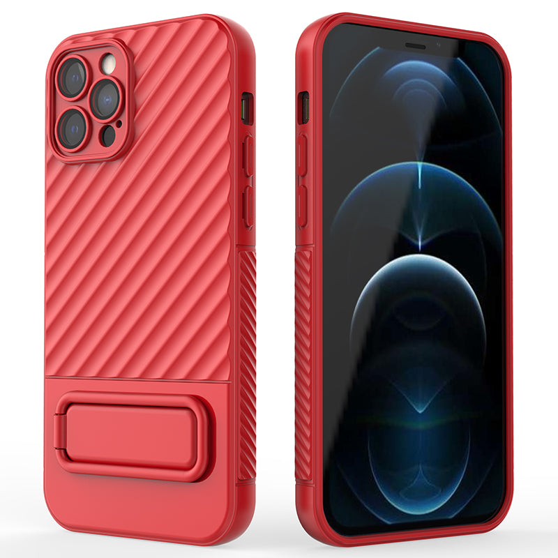 Anti-Scratch Phone Cover for iPhone 12 Pro , Kickstand Design Shockproof TPU Phone Case