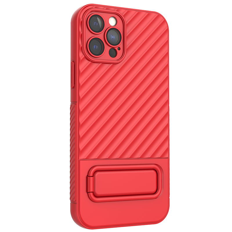 Anti-Scratch Phone Cover for iPhone 12 Pro , Kickstand Design Shockproof TPU Phone Case