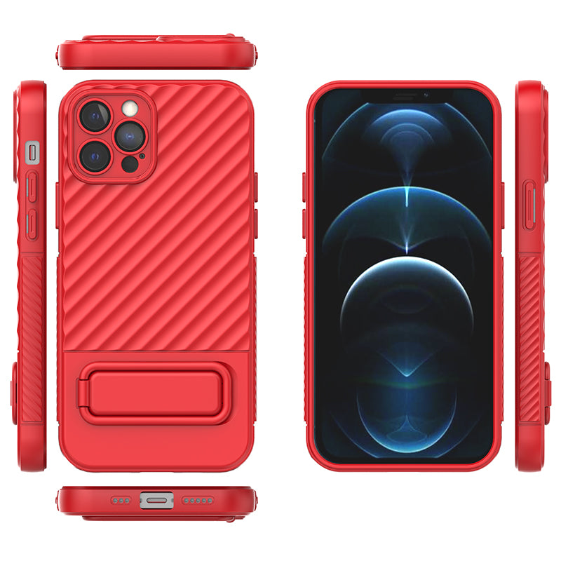 Anti-Scratch Phone Cover for iPhone 12 Pro , Kickstand Design Shockproof TPU Phone Case