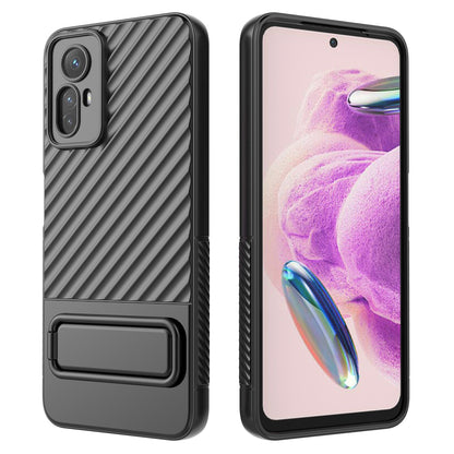 For Xiaomi Redmi Note 12S 4G Flexible Soft TPU Case Scratch Resistant Non-Slip Kickstand Phone Cover