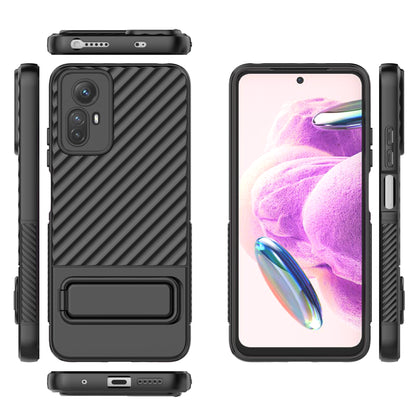 For Xiaomi Redmi Note 12S 4G Flexible Soft TPU Case Scratch Resistant Non-Slip Kickstand Phone Cover