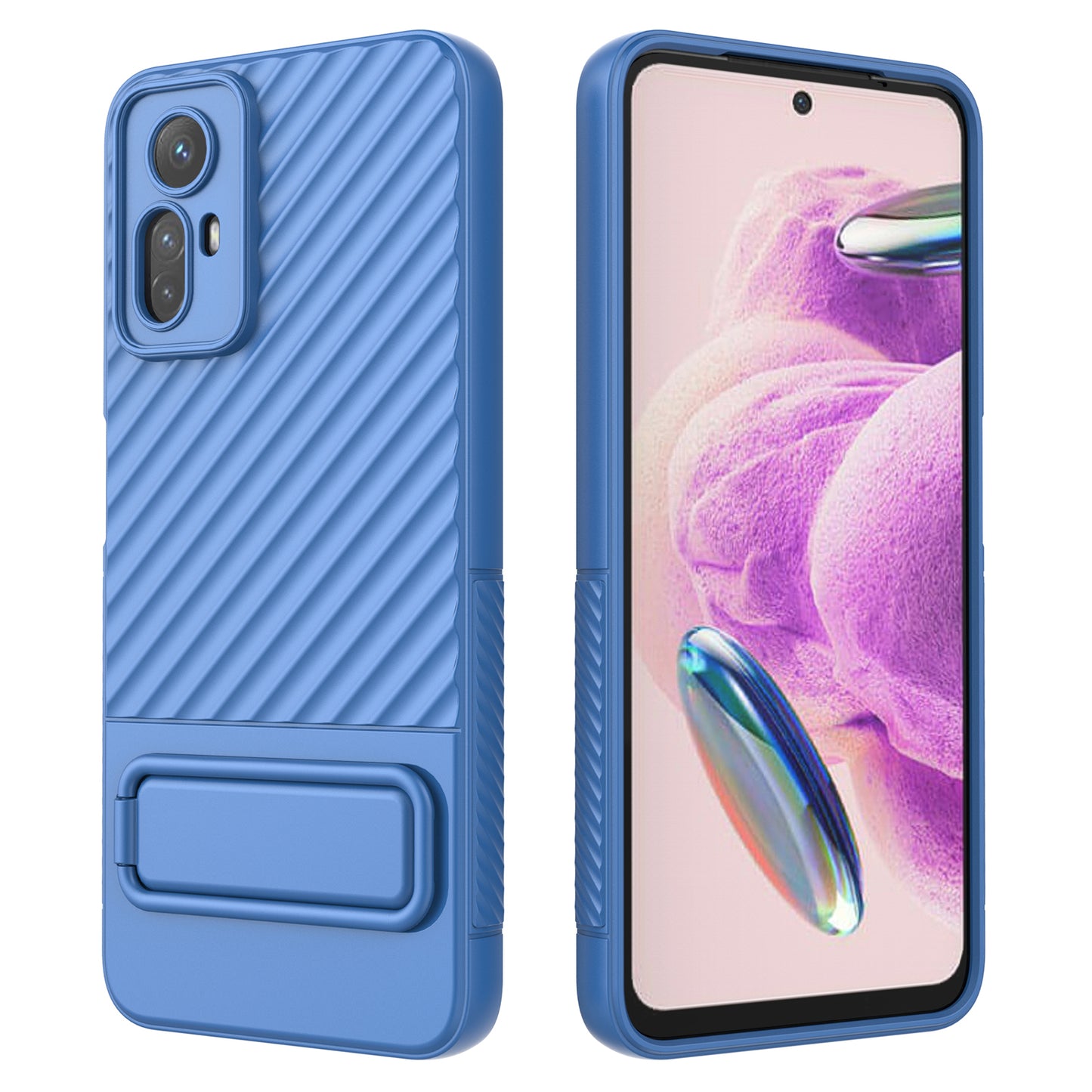 For Xiaomi Redmi Note 12S 4G Flexible Soft TPU Case Scratch Resistant Non-Slip Kickstand Phone Cover