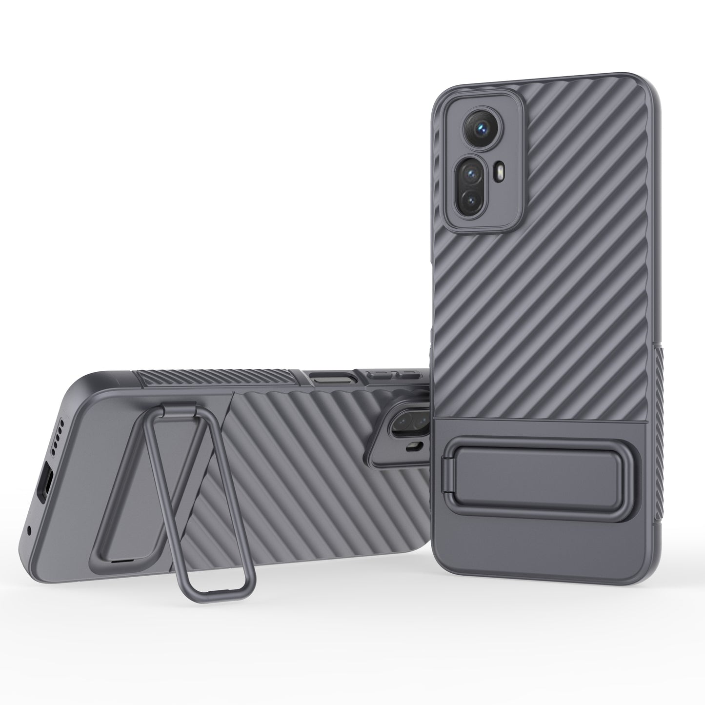 For Xiaomi Redmi Note 12S 4G Flexible Soft TPU Case Scratch Resistant Non-Slip Kickstand Phone Cover
