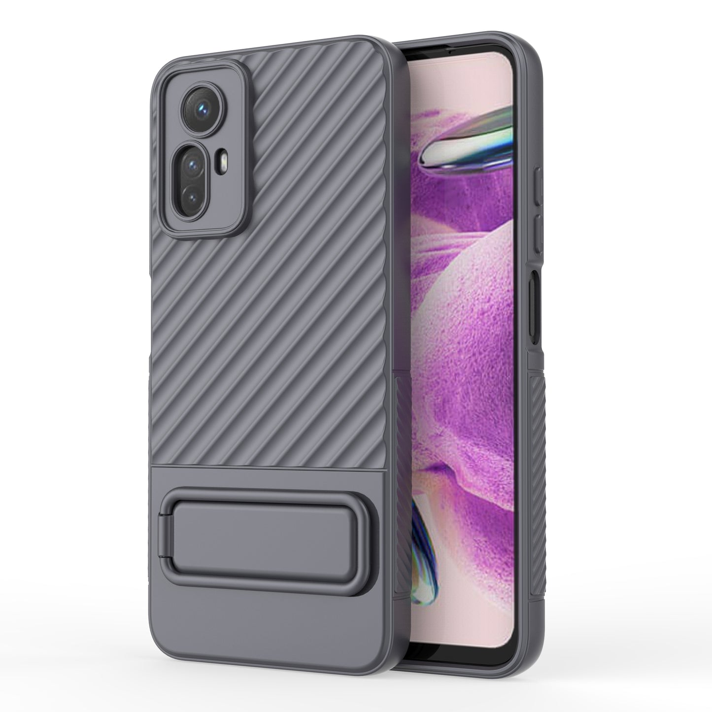 For Xiaomi Redmi Note 12S 4G Flexible Soft TPU Case Scratch Resistant Non-Slip Kickstand Phone Cover