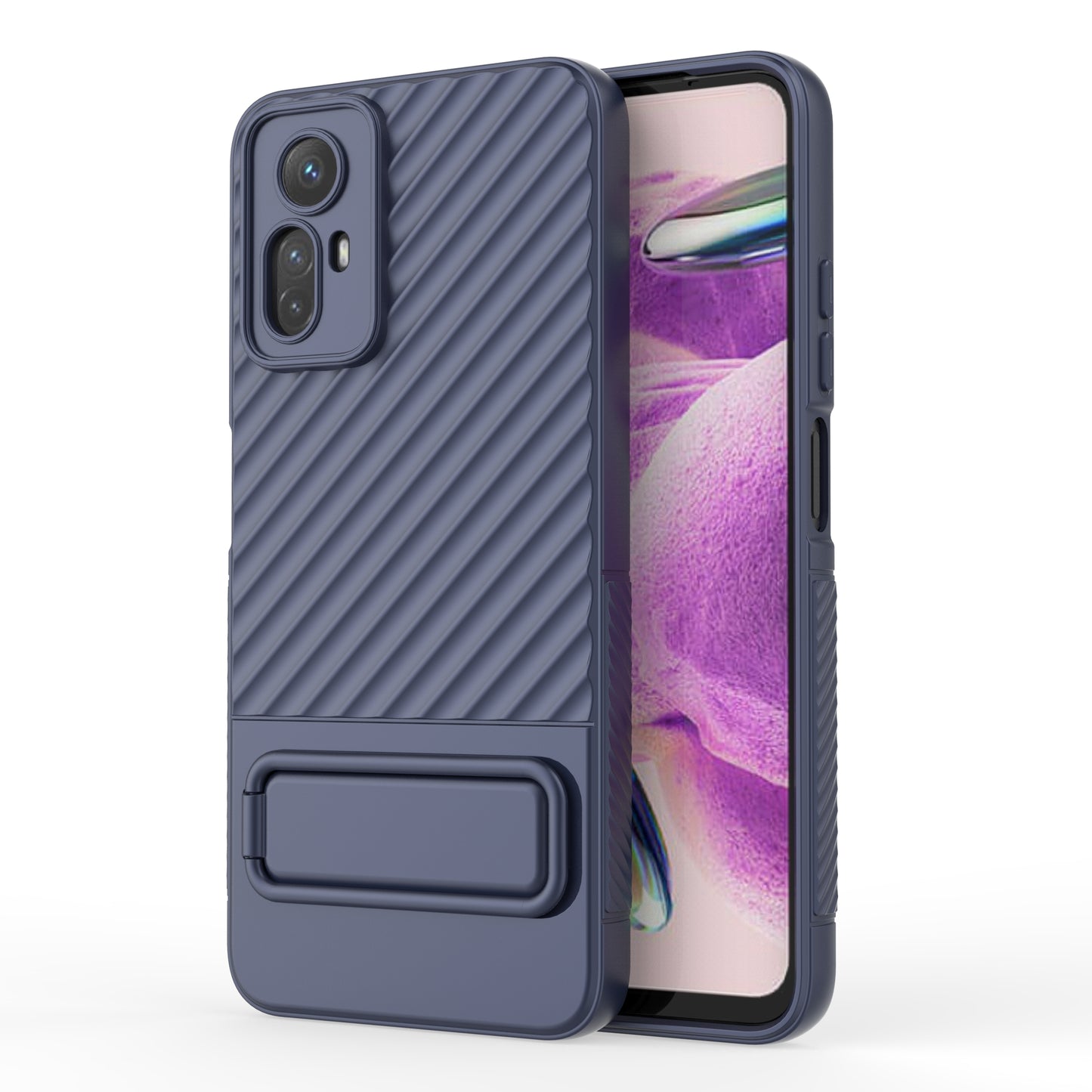 For Xiaomi Redmi Note 12S 4G Flexible Soft TPU Case Scratch Resistant Non-Slip Kickstand Phone Cover