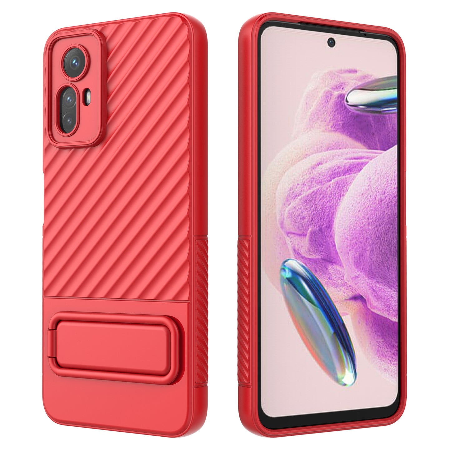 For Xiaomi Redmi Note 12S 4G Flexible Soft TPU Case Scratch Resistant Non-Slip Kickstand Phone Cover