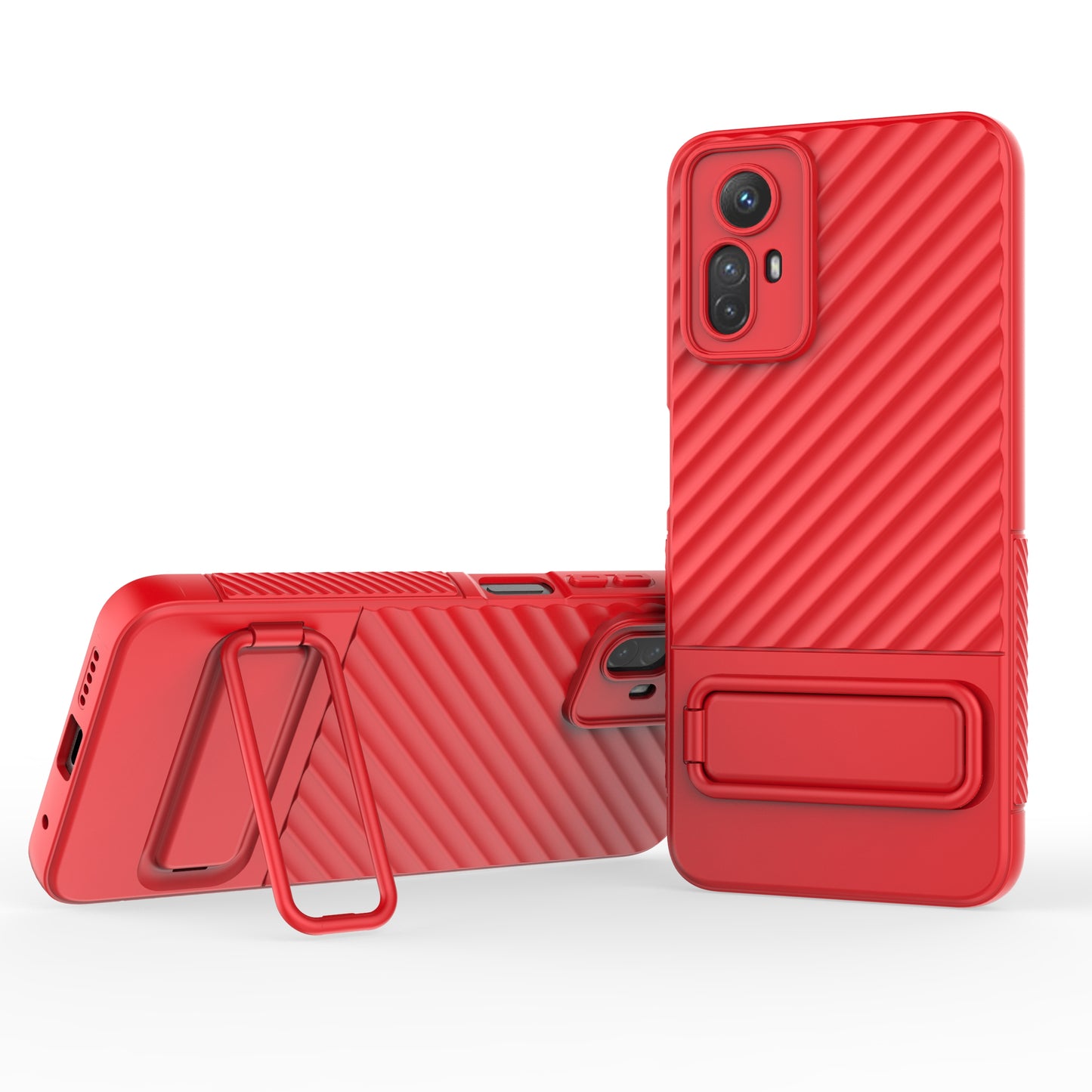 For Xiaomi Redmi Note 12S 4G Flexible Soft TPU Case Scratch Resistant Non-Slip Kickstand Phone Cover