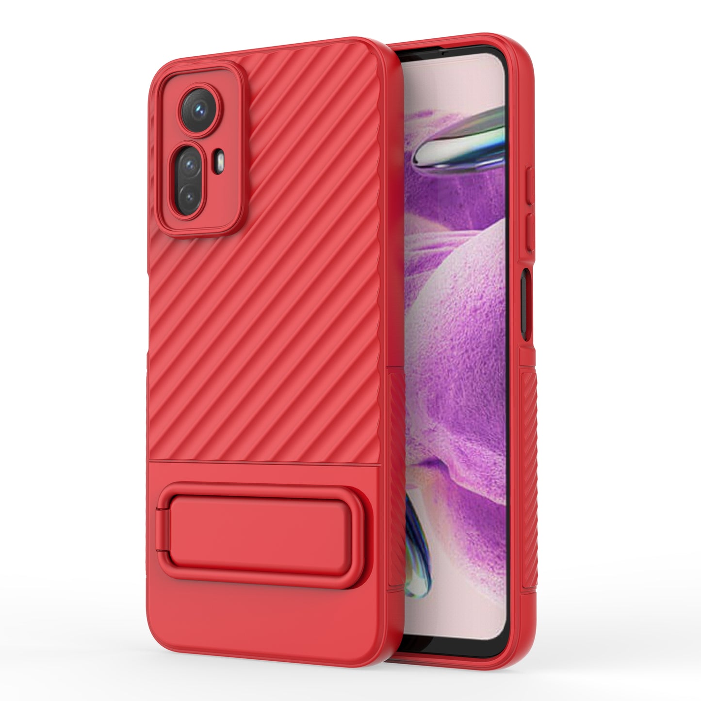 For Xiaomi Redmi Note 12S 4G Flexible Soft TPU Case Scratch Resistant Non-Slip Kickstand Phone Cover