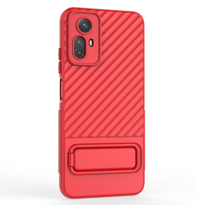 For Xiaomi Redmi Note 12S 4G Flexible Soft TPU Case Scratch Resistant Non-Slip Kickstand Phone Cover