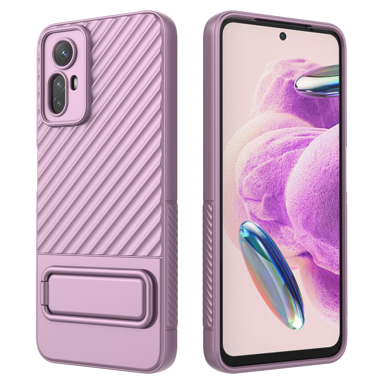 For Xiaomi Redmi Note 12S 4G Flexible Soft TPU Case Scratch Resistant Non-Slip Kickstand Phone Cover