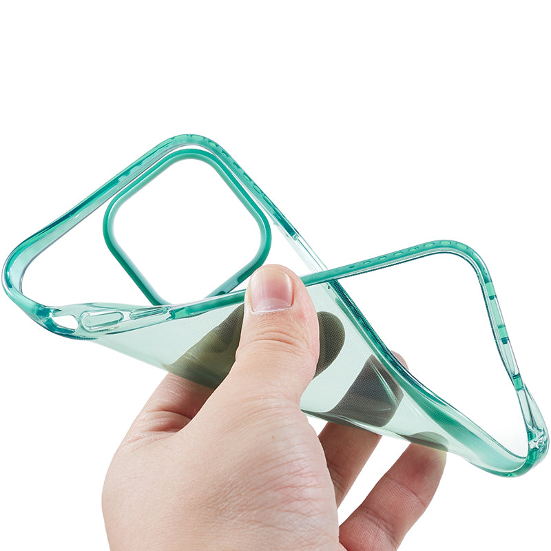 For iPhone 14 Pro Back Protector Clear PC+TPU Case Drop Resistant Cell Phone Cover